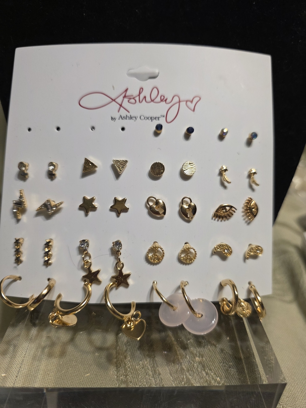 #969 Ashley Cooper Gold-Tone Mixed Studs and Hoop Set - 18 Pr.